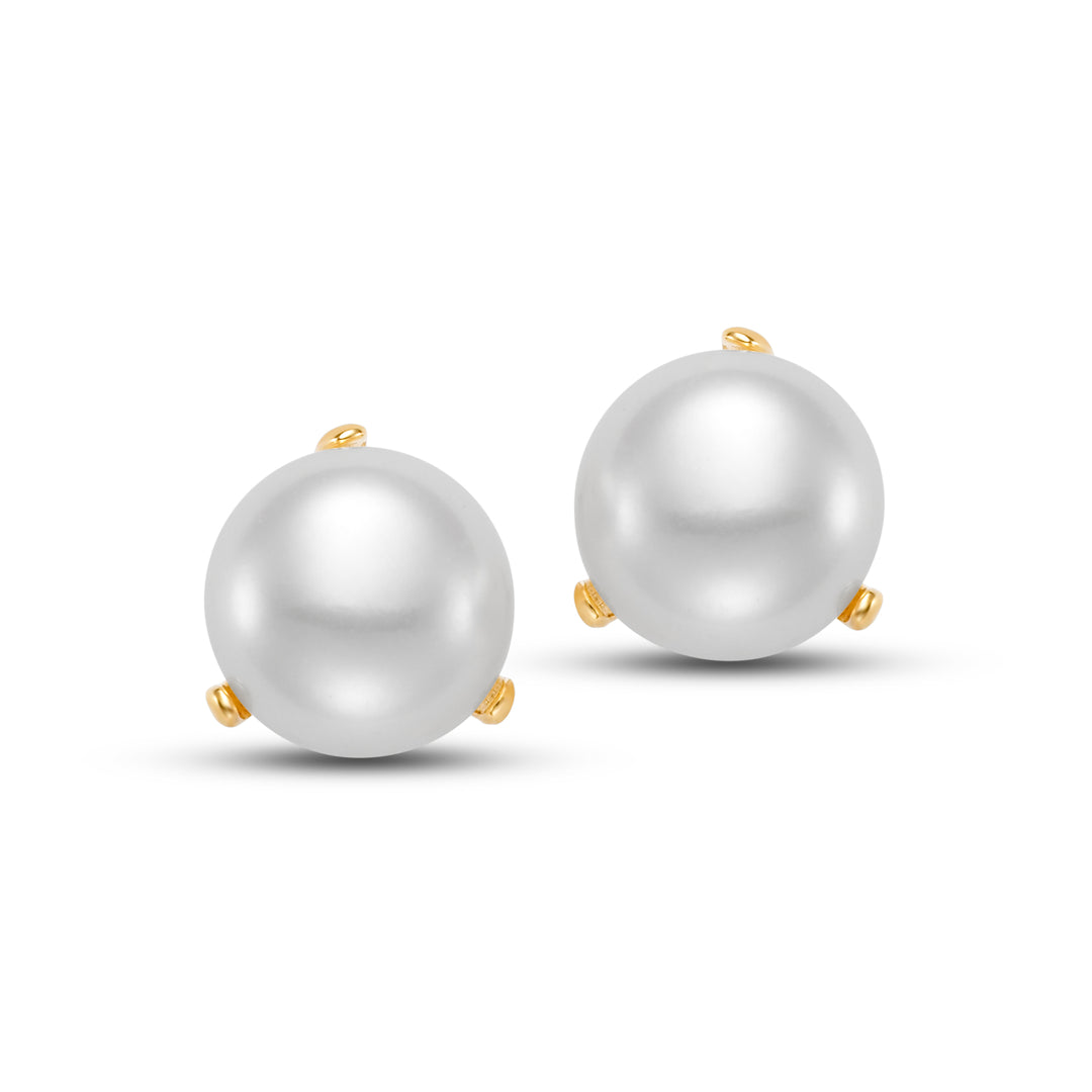 9.5-10mm Freshwater Pearl Earrings in 14K Yellow Gold
