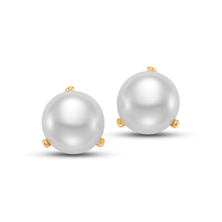 9.5-10mm Freshwater Pearl Earrings in 14K Yellow Gold