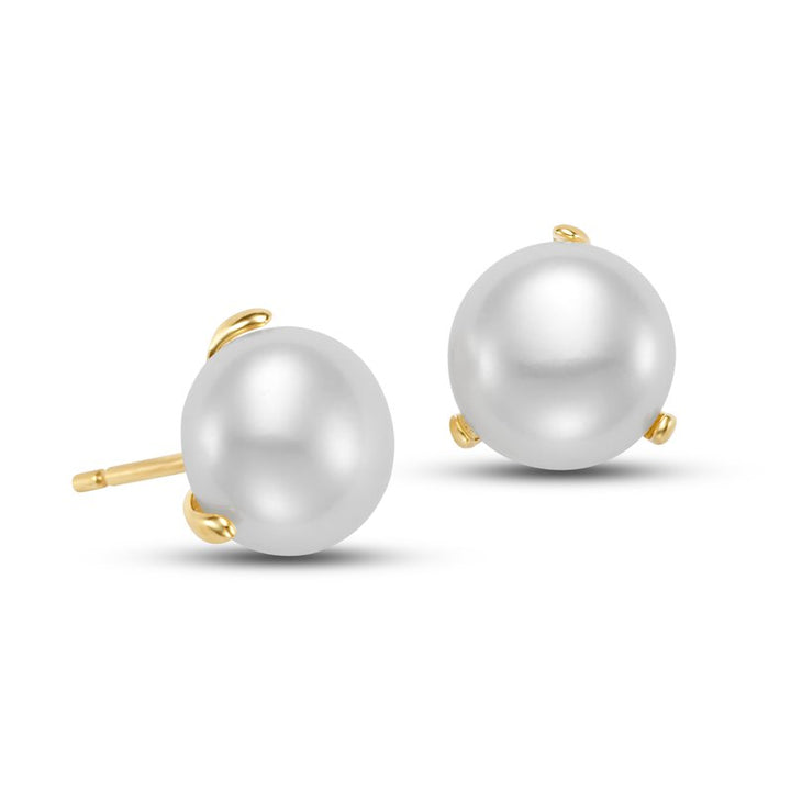 9.5-10mm Freshwater Pearl Earrings in 14K Yellow Gold