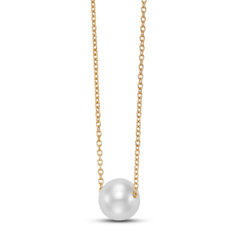 Pearl necklace in gold chain