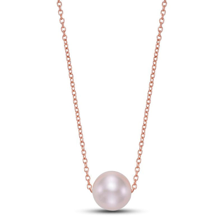 7.5-8mm Freshwater Pearl Necklace in 14K Rose Gold