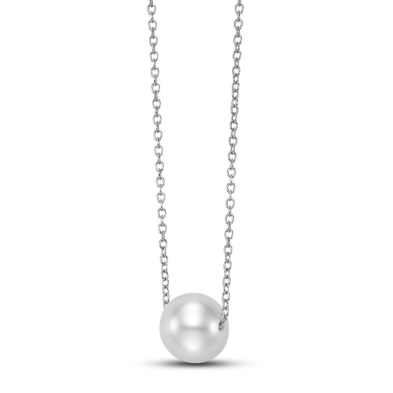 Pearl necklace in white gold chain