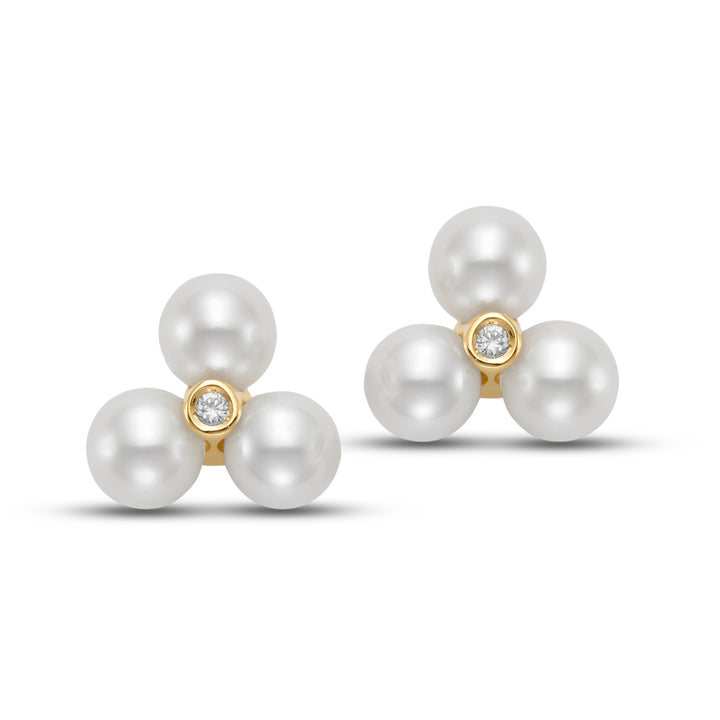4-4.5MM Petite Earring 14K Yellow Gold .02CT Diamonds