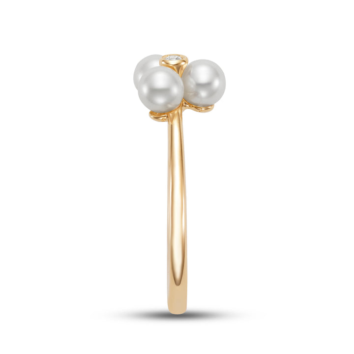 4-4.5MM Petite Ring 14K Yellow Gold .02CT Diamonds