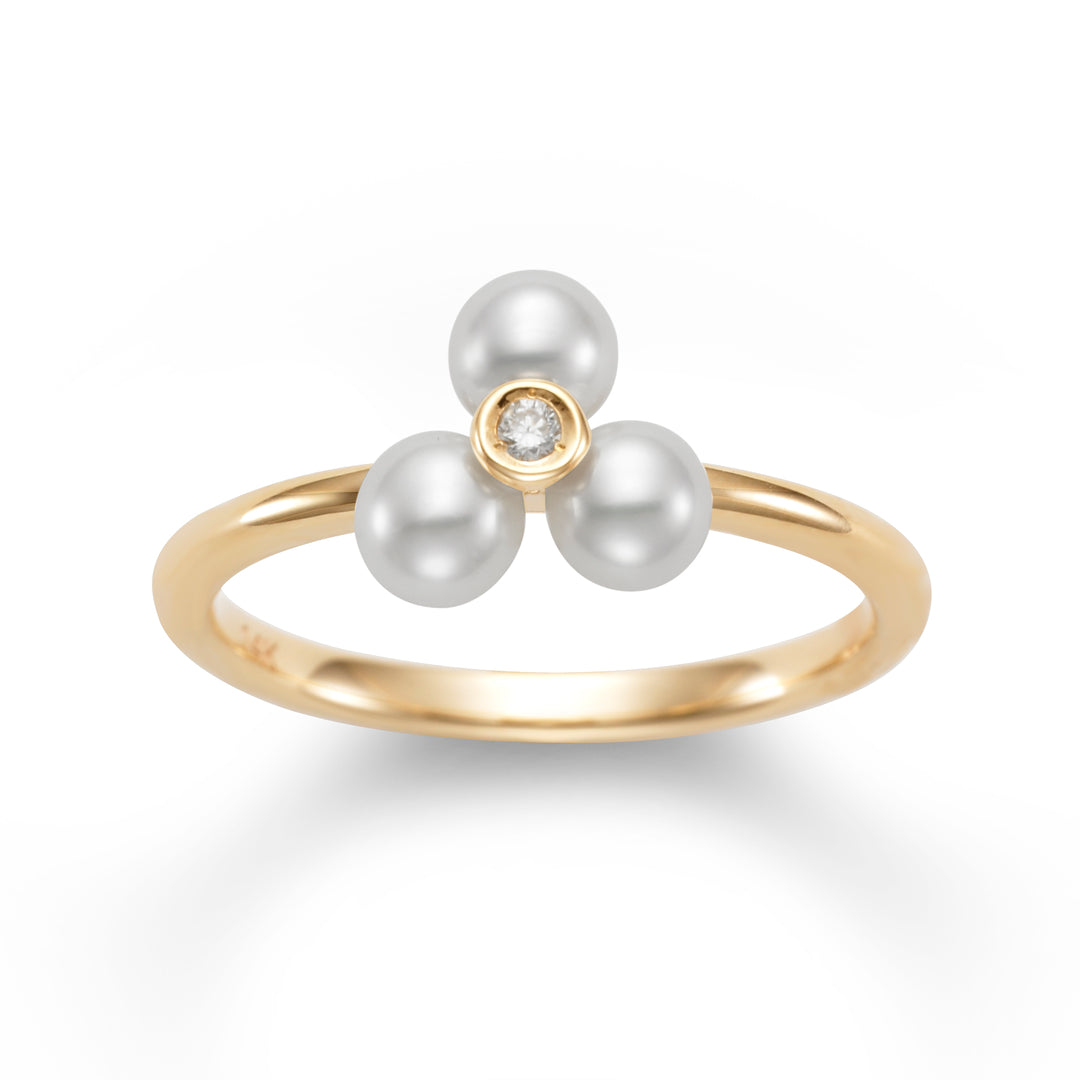 4-4.5MM Petite Ring 14K Yellow Gold .02CT Diamonds