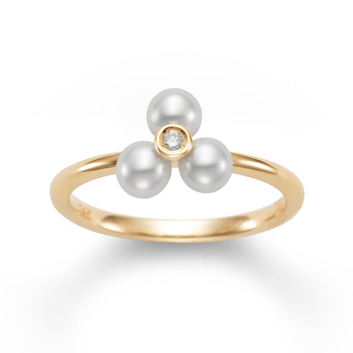 4-4.5MM Petite Ring 14K Yellow Gold .02CT Diamonds