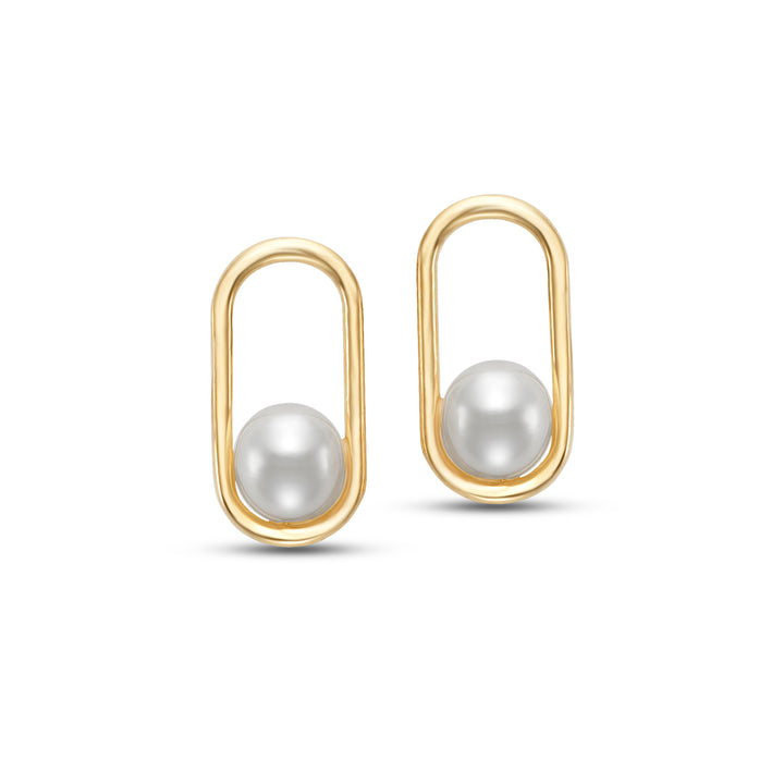 4mm Freshwater Pearl Earrings in 14K Yellow Gold
