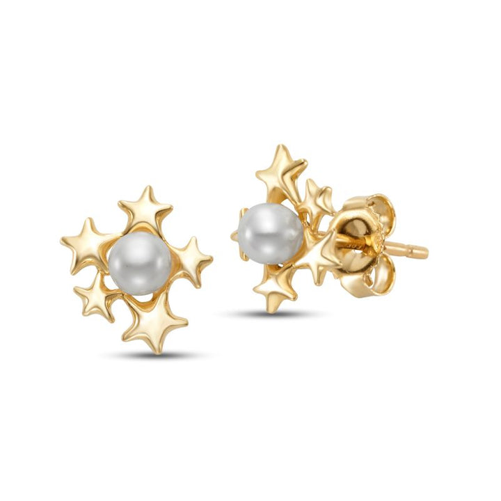 3mm Freshwater Pearl Earrings in 14K Yellow Gold