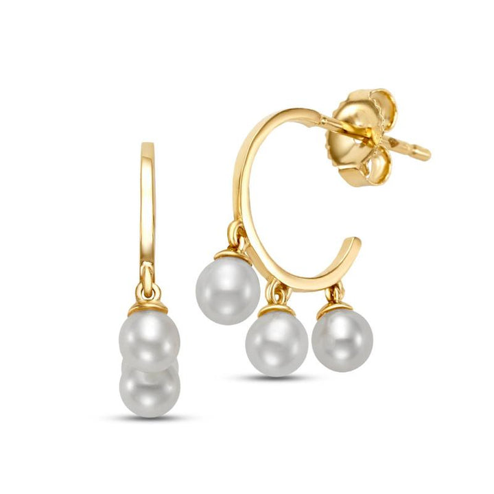 3.5mm Freshwater Pearl Earrings in 14K Yellow Gold