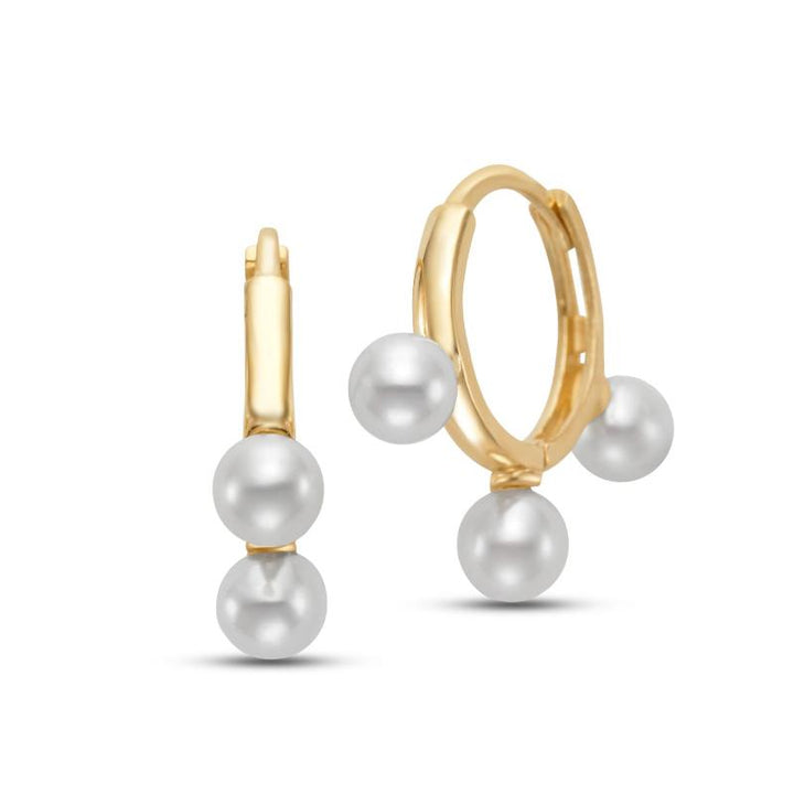 4-4.5mm Freshwater Pearl Earrings in 14K Yellow Gold