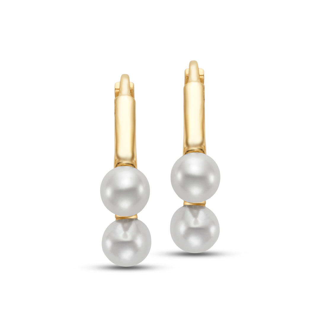 4-4.5mm Freshwater Pearl Earrings in 14K Yellow Gold