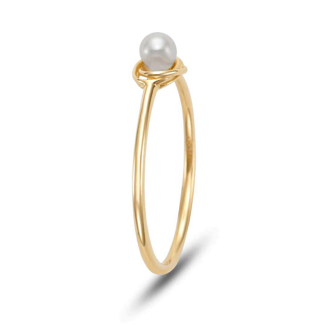 3.5mm Freshwater Pearl Ring in 14K Yellow Gold