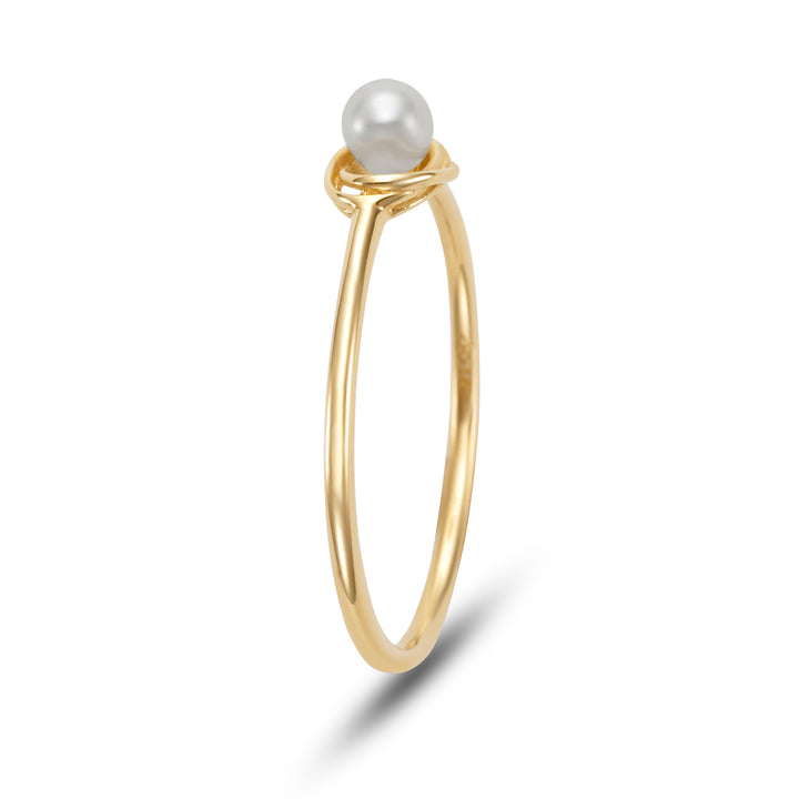3.5mm Freshwater Pearl Ring in 14K Yellow Gold