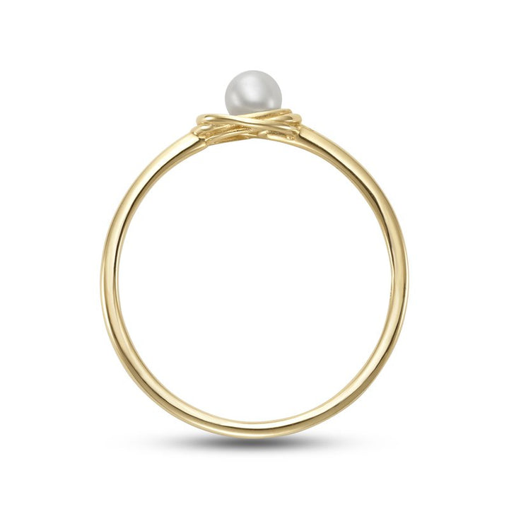 3.5mm Freshwater Pearl Ring in 14K Yellow Gold
