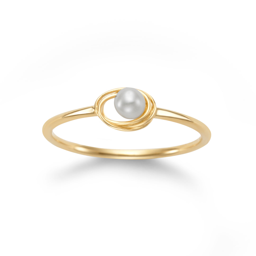 3.5mm Freshwater Pearl Ring in 14K Yellow Gold