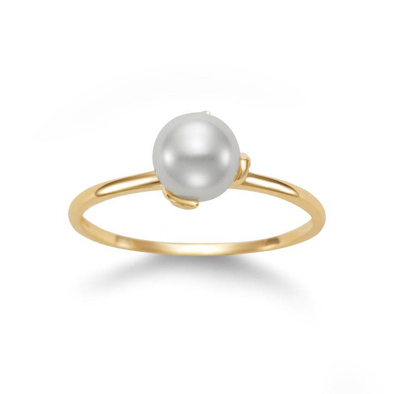 6-6.5mm Freshwater Pearl Ring in 14K Yellow Gold