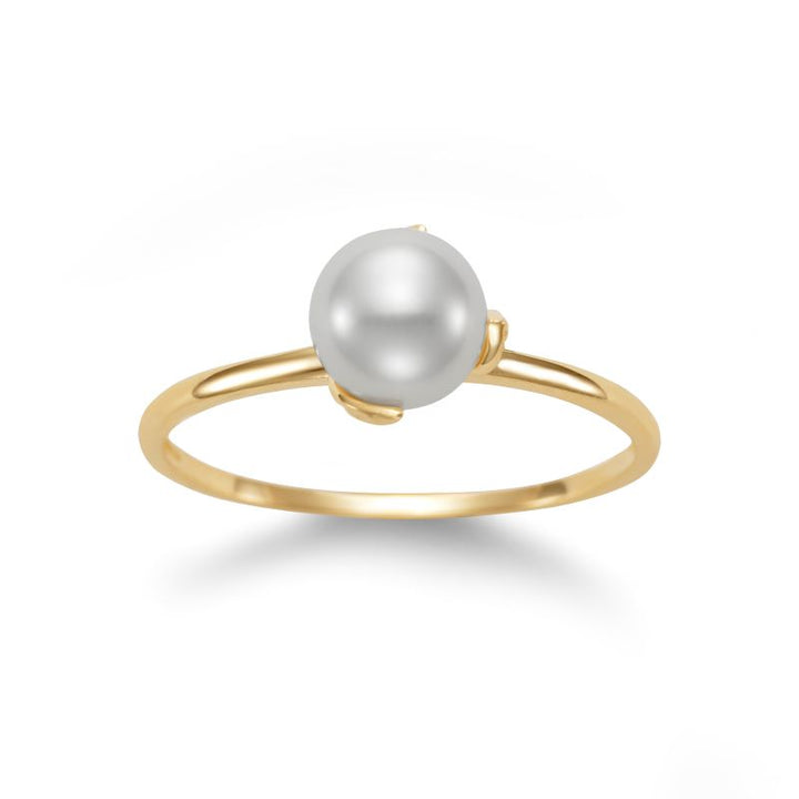 6-6.5mm Freshwater Pearl Ring in 14K Yellow Gold