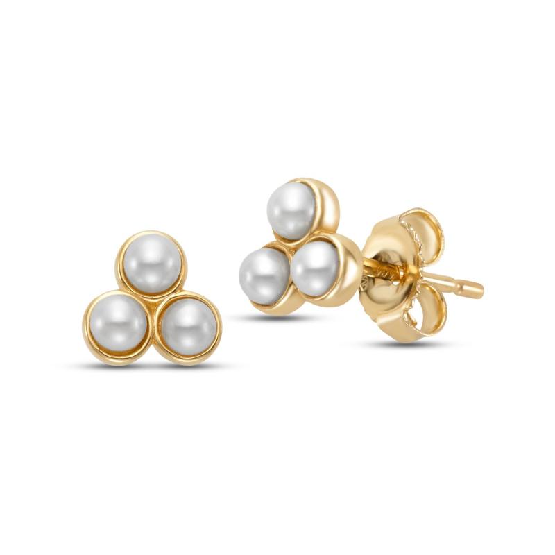 3mm Freshwater Pearl Earrings in 14K Yellow Gold