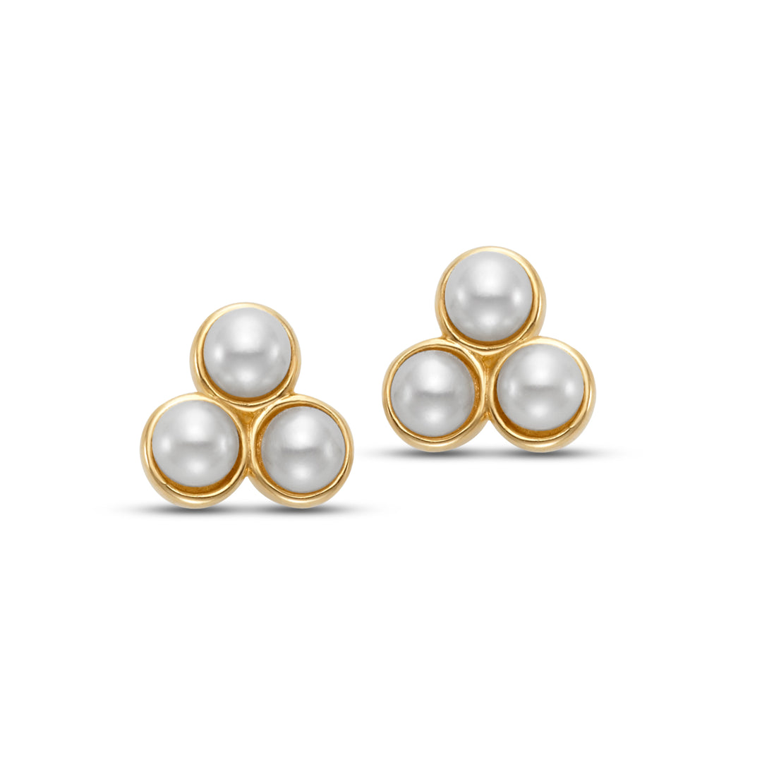 3mm Freshwater Pearl Earrings in 14K Yellow Gold