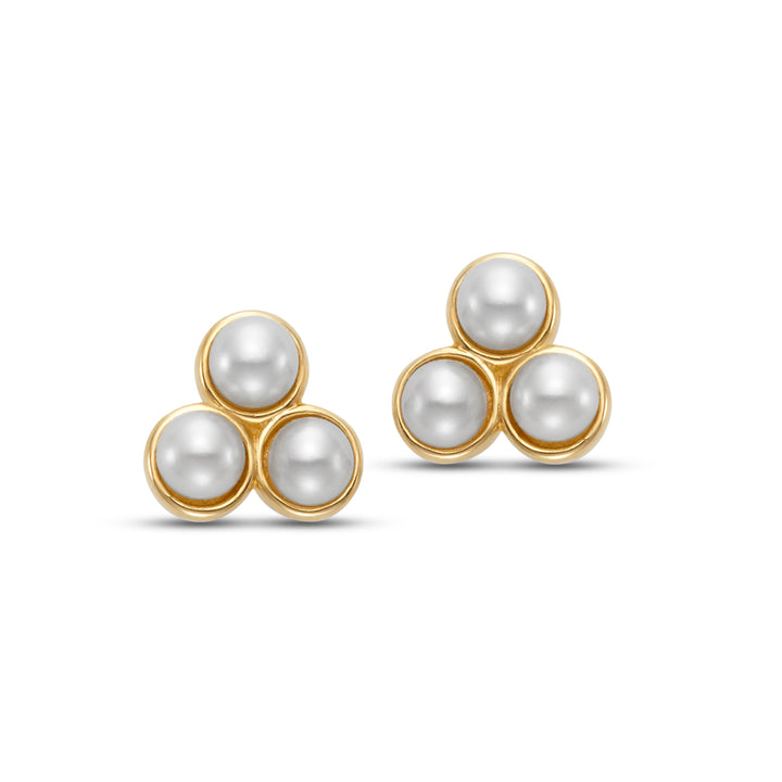 3mm Freshwater Pearl Earrings in 14K Yellow Gold