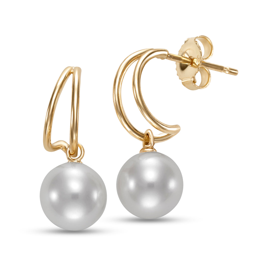 3-3.5mm Freshwater Pearl Earrings in 14K Yellow Gold
