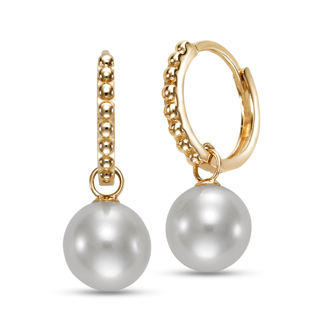 7.5-8mm Freshwater Pearl Earrings in 14K Yellow Gold