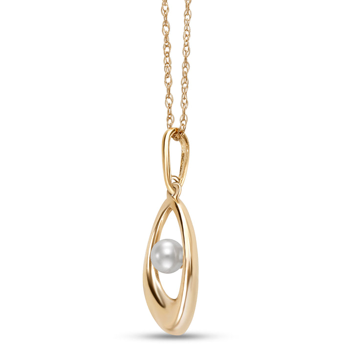 3-3.5mm Freshwater Pearl Pendant in 14K Yellow Gold