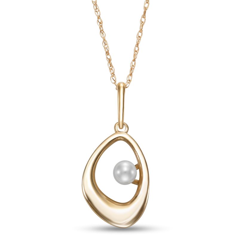 3-3.5mm Freshwater Pearl Pendant in 14K Yellow Gold