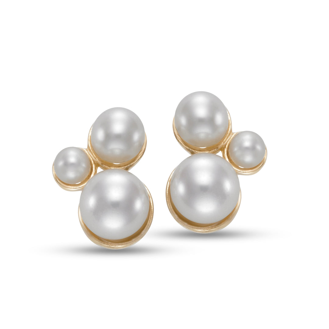 4.5mm Freshwater Pearl Earrings in 14K Yellow Gold