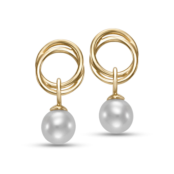 4-4.5mm Freshwater Pearl Earrings in 14K Yellow Gold
