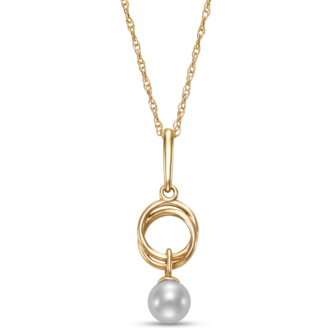 4-4.5mm Freshwater Pearl Pendant in 14K Yellow Gold