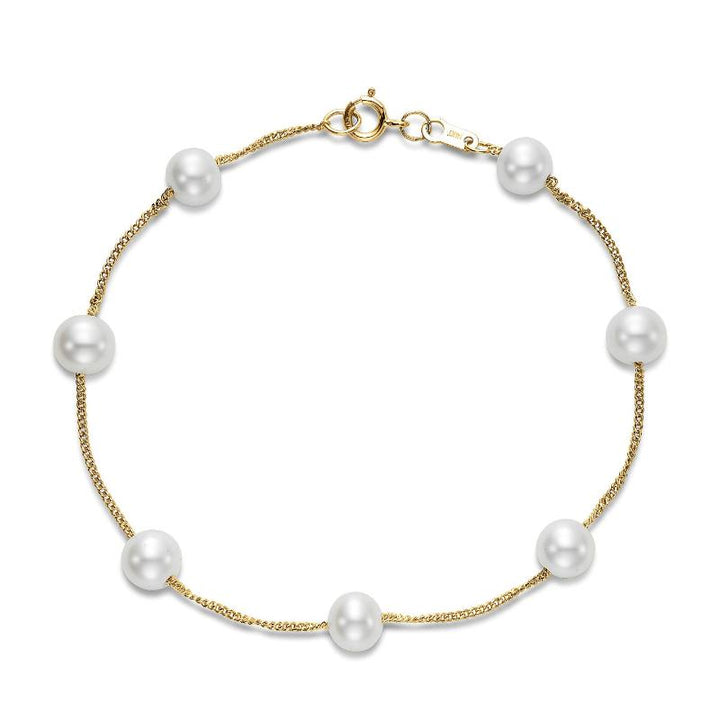 5.5-6mm Freshwater Pearl Bracelet in 14K Gold
