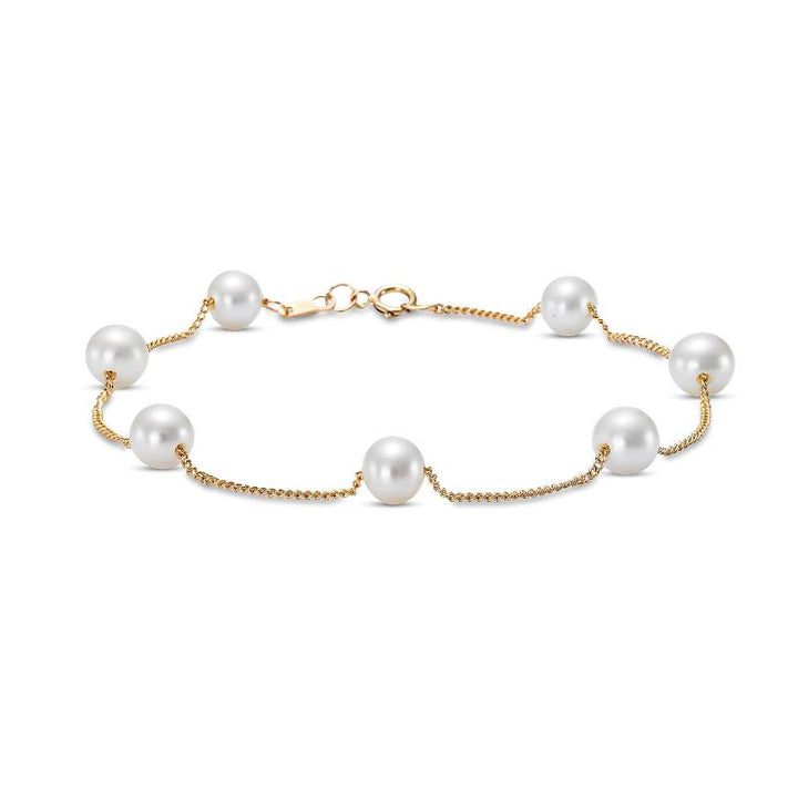 5.5-6mm Freshwater Pearl Bracelet in 14K Gold