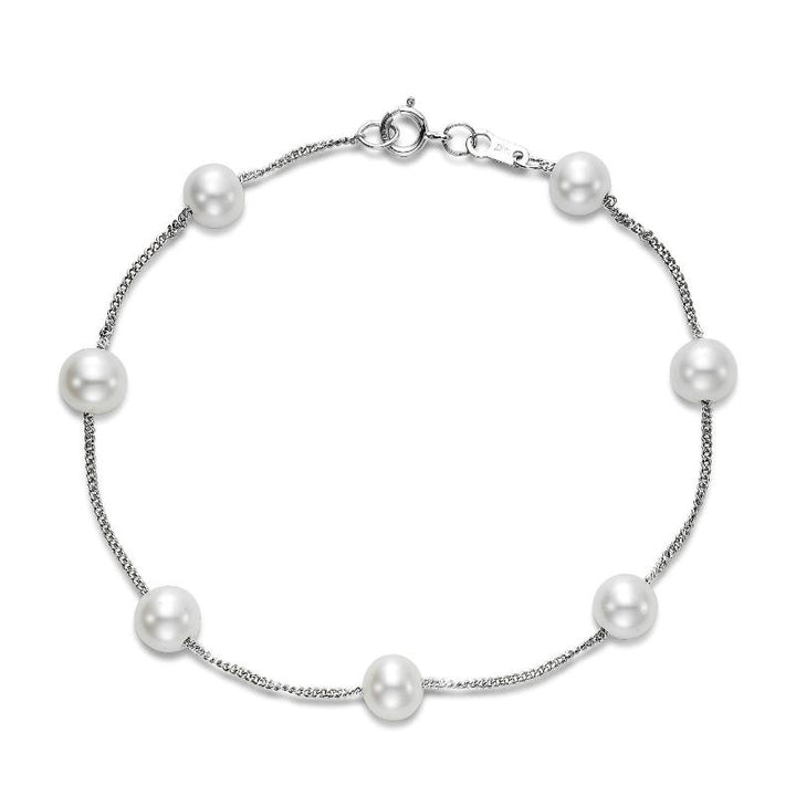 5.5-6mm Freshwater Pearl Bracelet in 14K White Gold