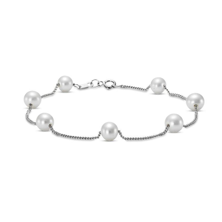 5.5-6mm Freshwater Pearl Bracelet in 14K White Gold