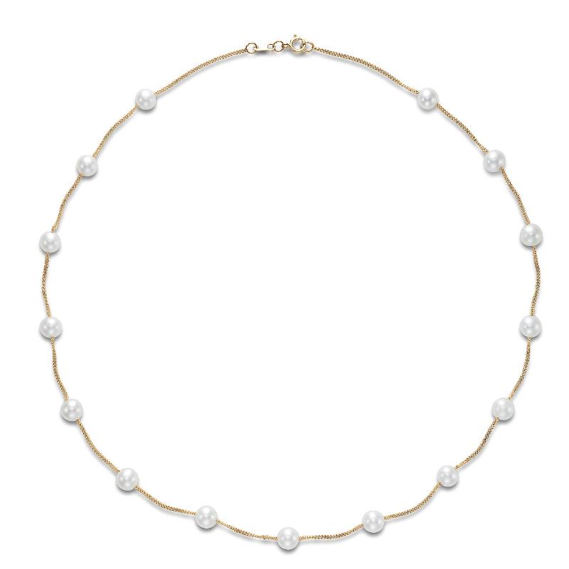 5.5-6mm Freshwater Pearl Necklace in 14K Yellow Gold