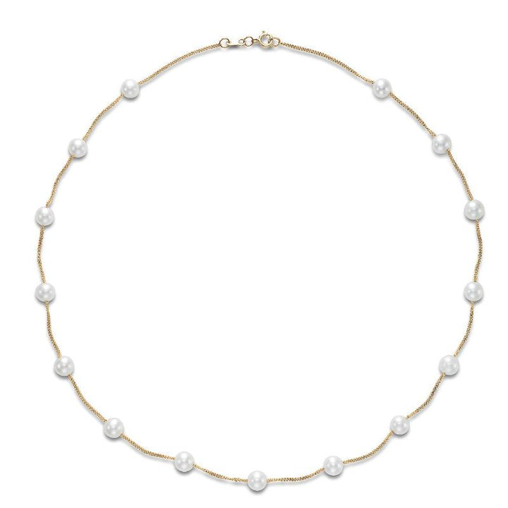 5.5-6mm Freshwater Pearl Necklace in 14K Yellow Gold