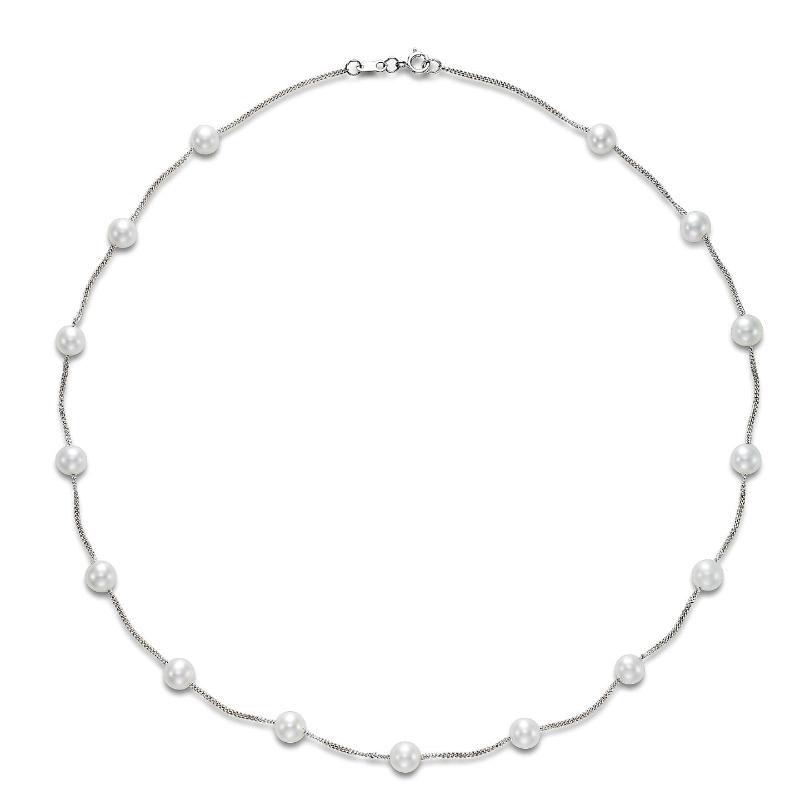 5.5-6mm Freshwater Pearl Necklace in 14K White Gold