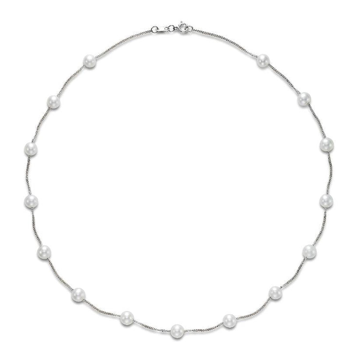 5.5-6mm Freshwater Pearl Necklace in 14K White Gold
