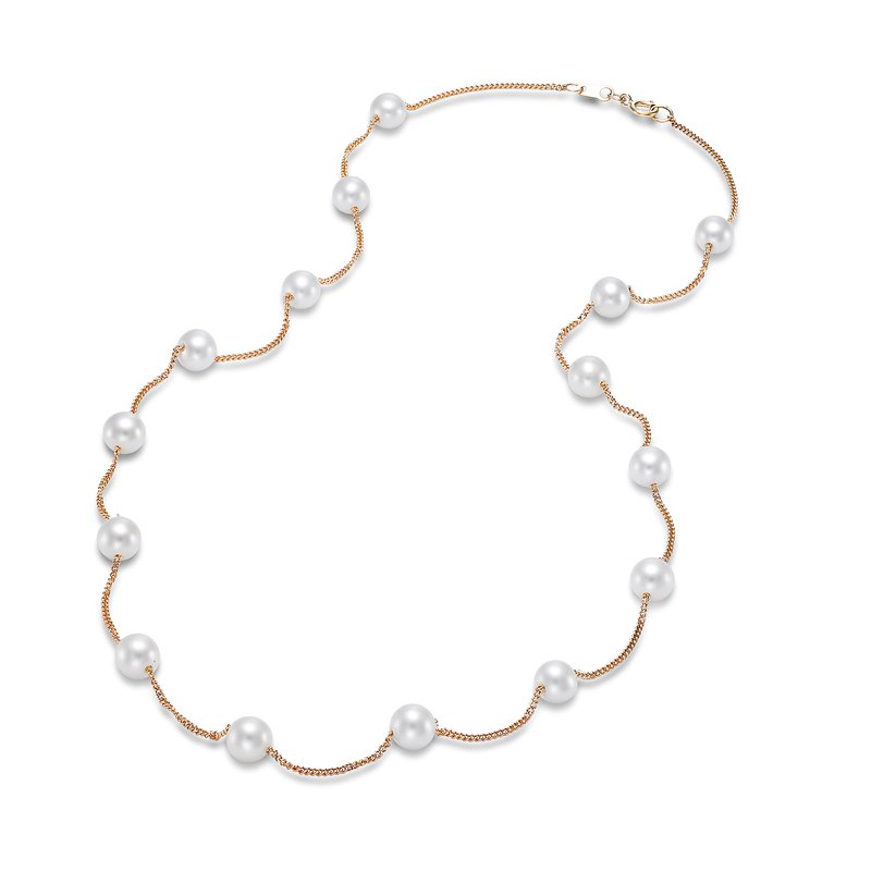 5.5-6mm Freshwater Pearl Necklace in 14K Yellow Gold