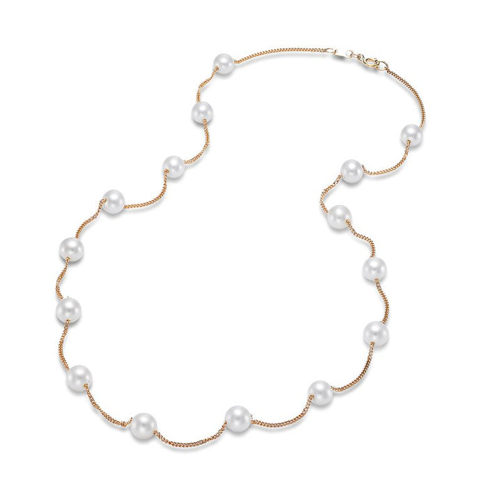 5.5-6mm Freshwater Pearl Necklace in 14K Yellow Gold