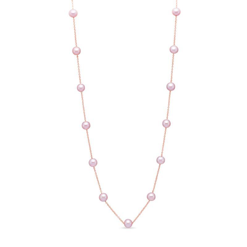 5.5-6mm Freshwater Pearl Necklace in 14K Yellow Gold