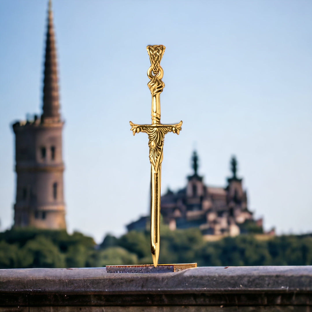 14k Yellow Gold Sword Pendant