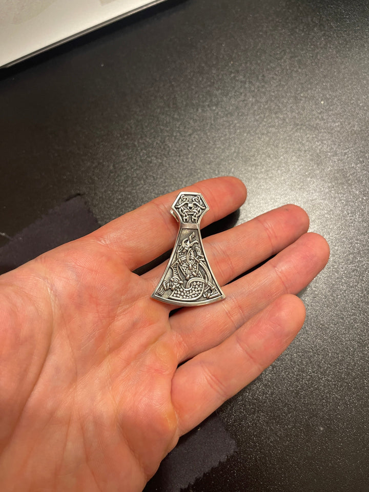 Silver Viking axe