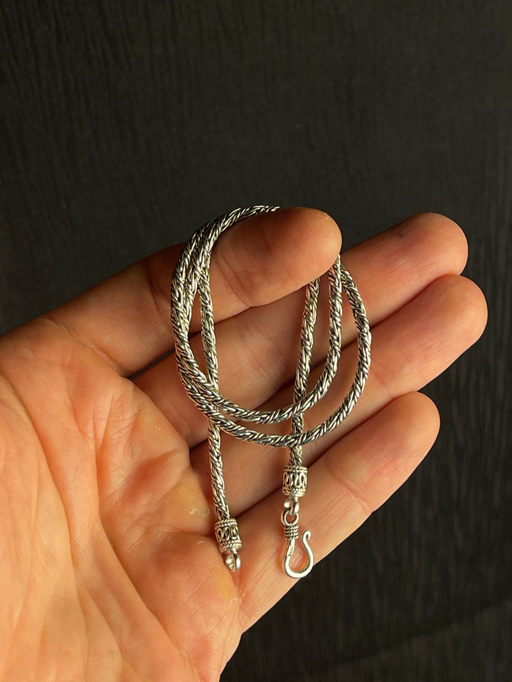 Bali Silver Necklace (2.5 mm) with hook clasp
