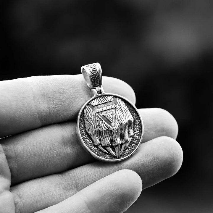 Grizzly Paw Silver Pendant