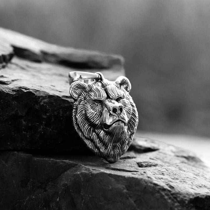 Grizzly Bear Silver Pendant