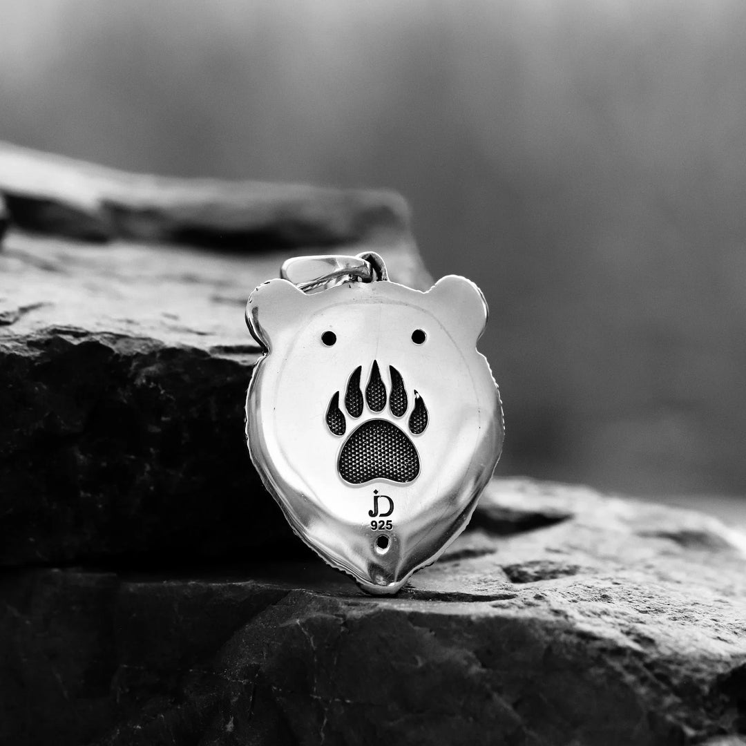 Grizzly Bear Silver Pendant