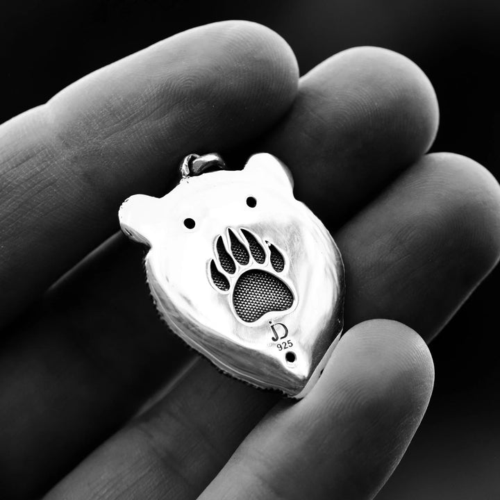 Grizzly Bear Silver Pendant