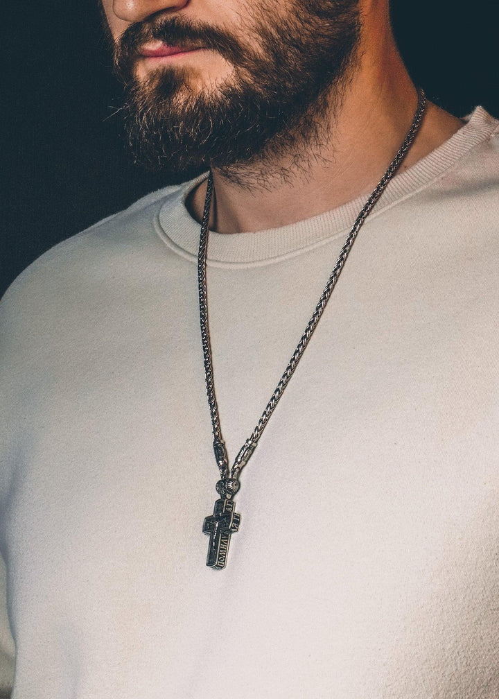 Silver Orthodox cross necklace